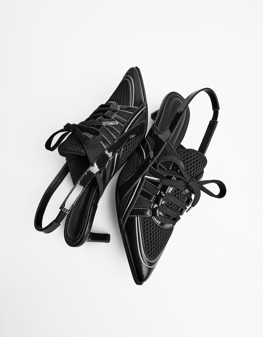 Sapatos altos de futebol tipo mules-Preto-3