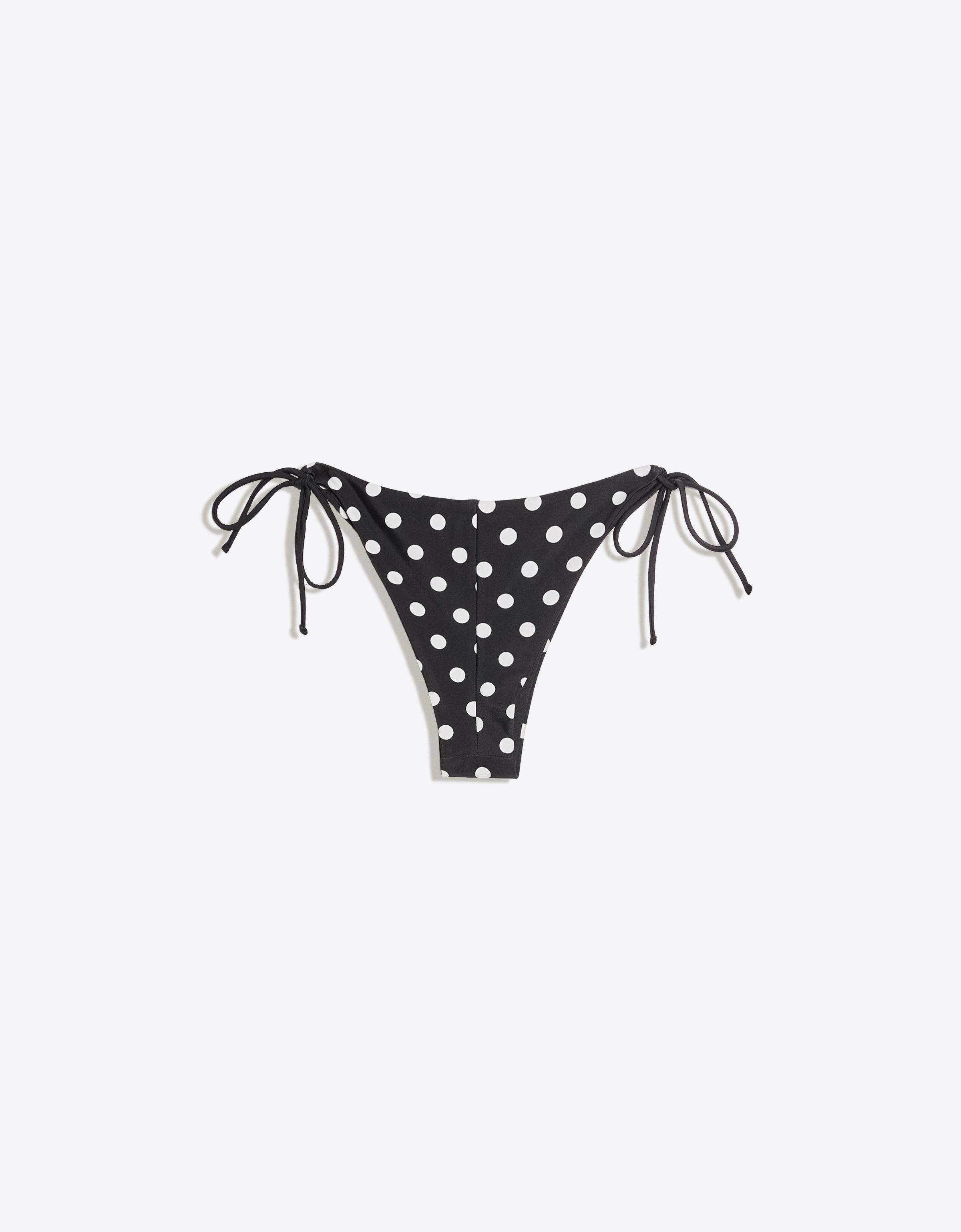 Polka dot bikini bottoms — Black