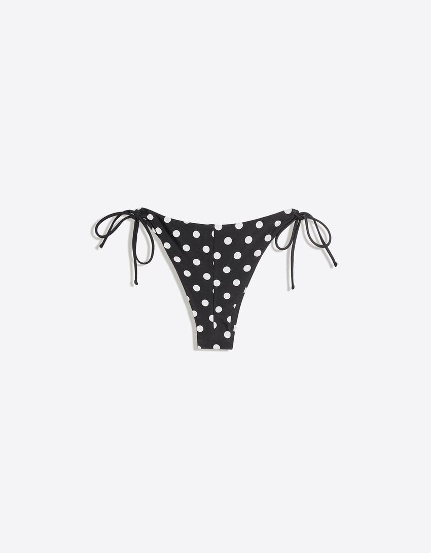 Bas de bikini à pois-Noir