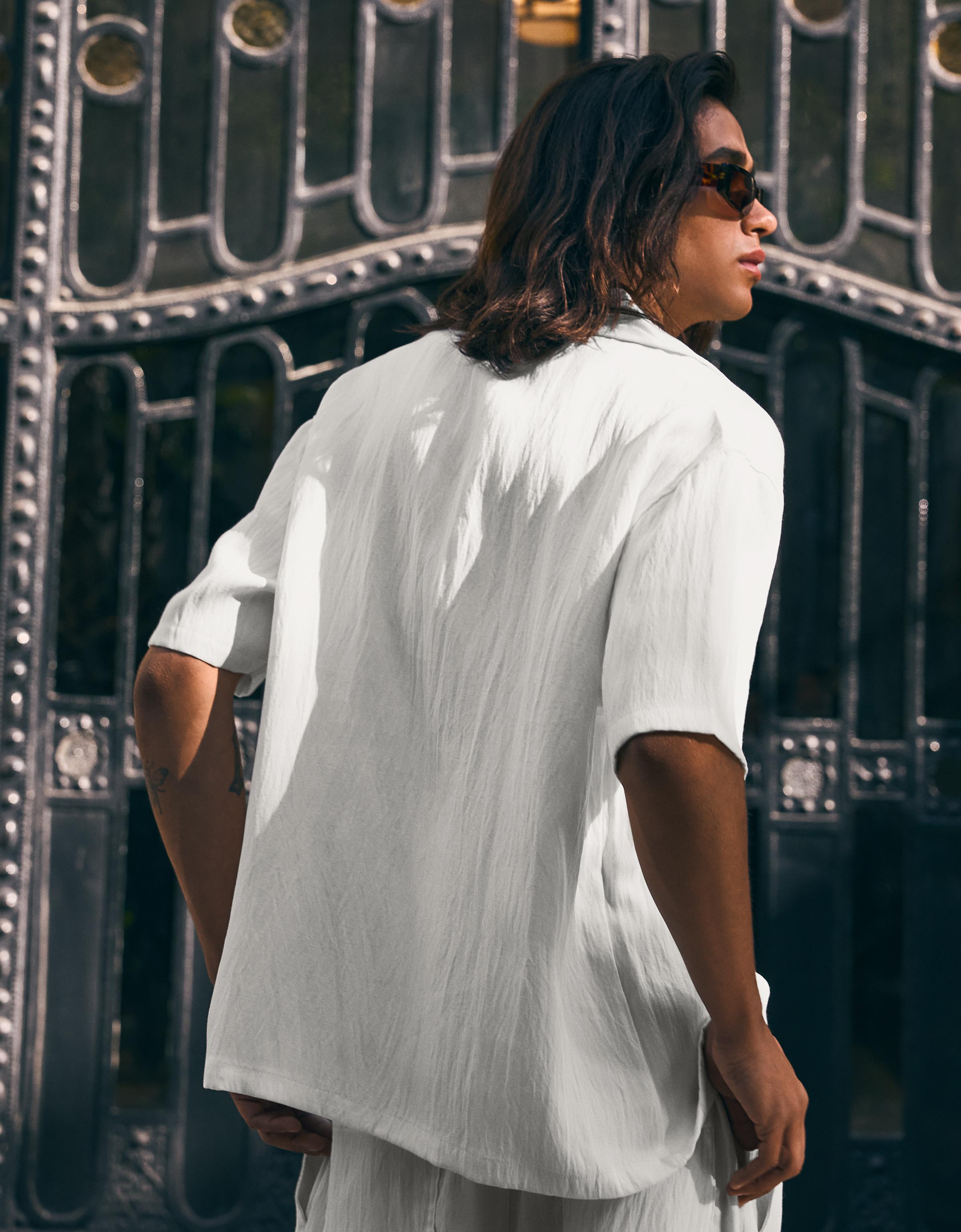 Bershka Kısa kollu rustik gömlek