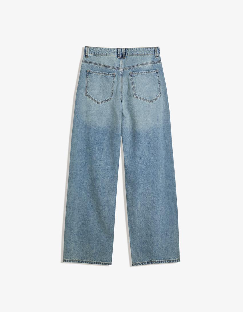 Baggy barrel jeans-Gewassen blauw