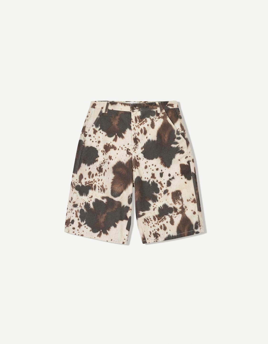 Animal print skater Bermuda shorts