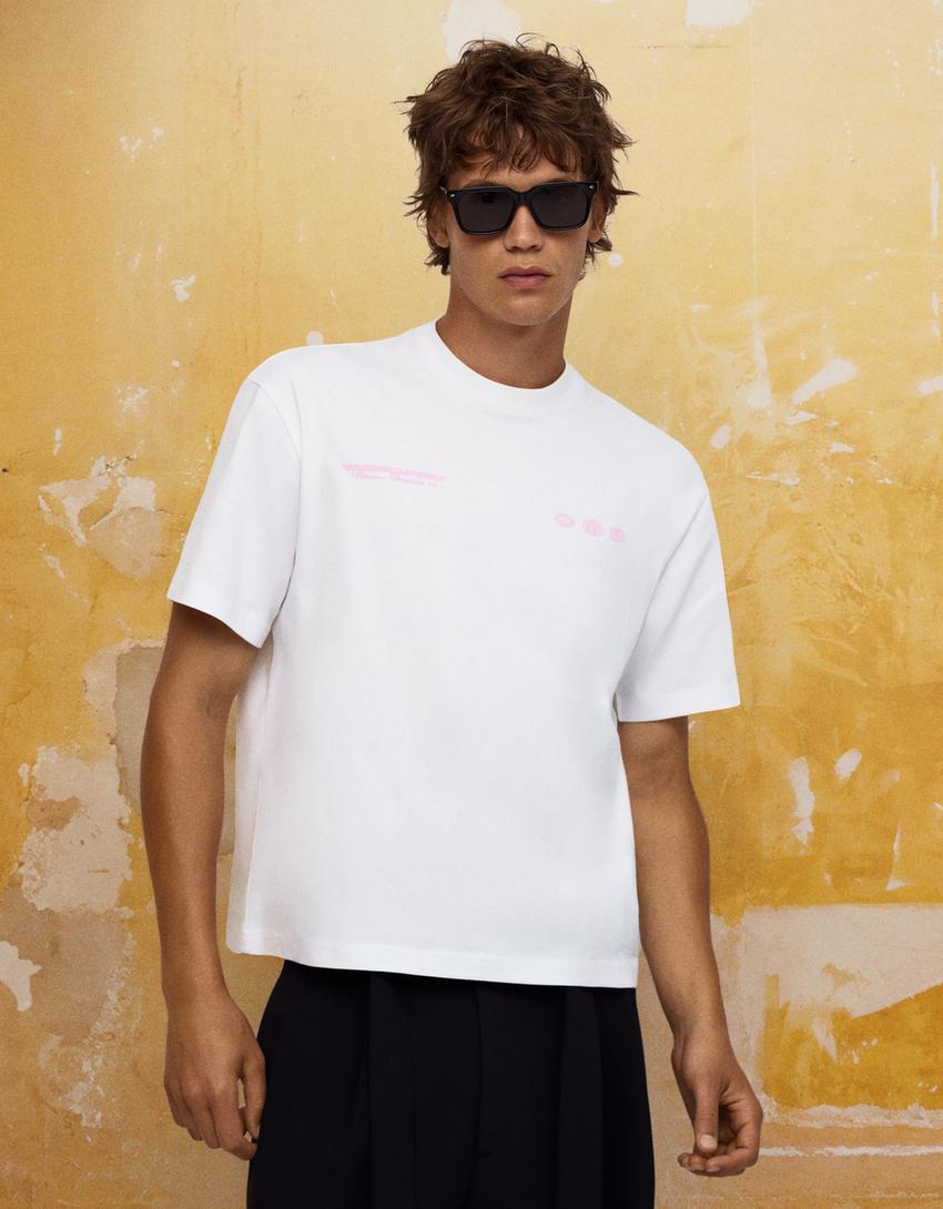 Short sleeve KLIMT print T-shirt-White