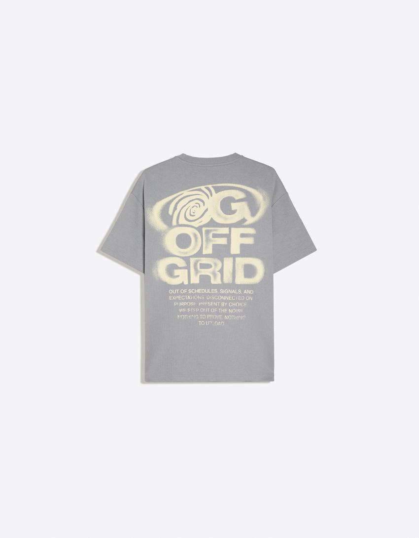 Relaxed print T-shirt-Grey