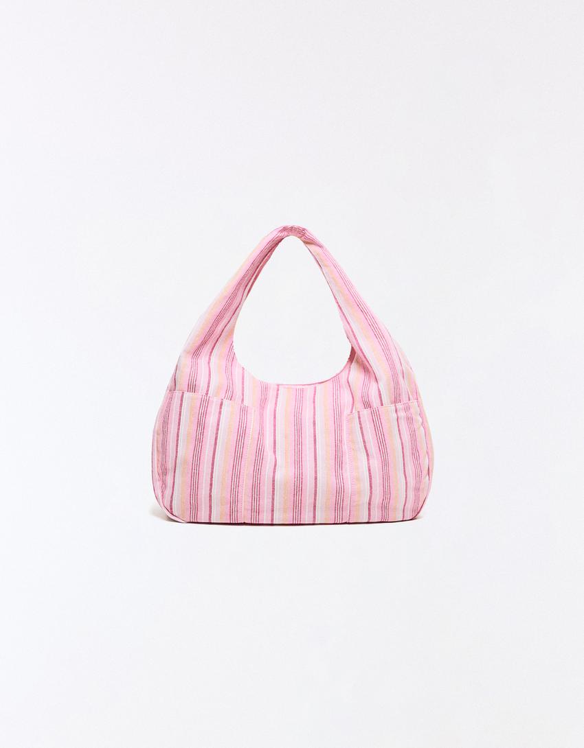Multi-pocket bucket bag-Pink