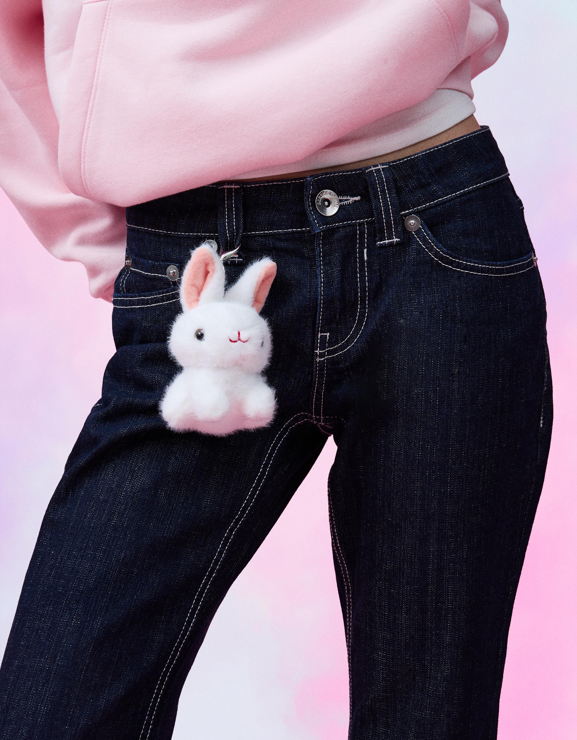 Bershka Llavero Peluche Mujer Blanco