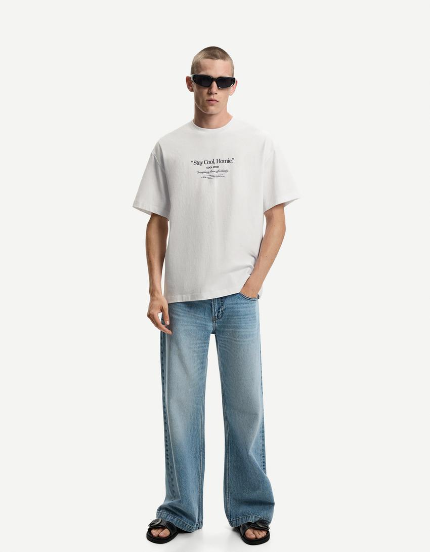 Camiseta manga corta oversize print