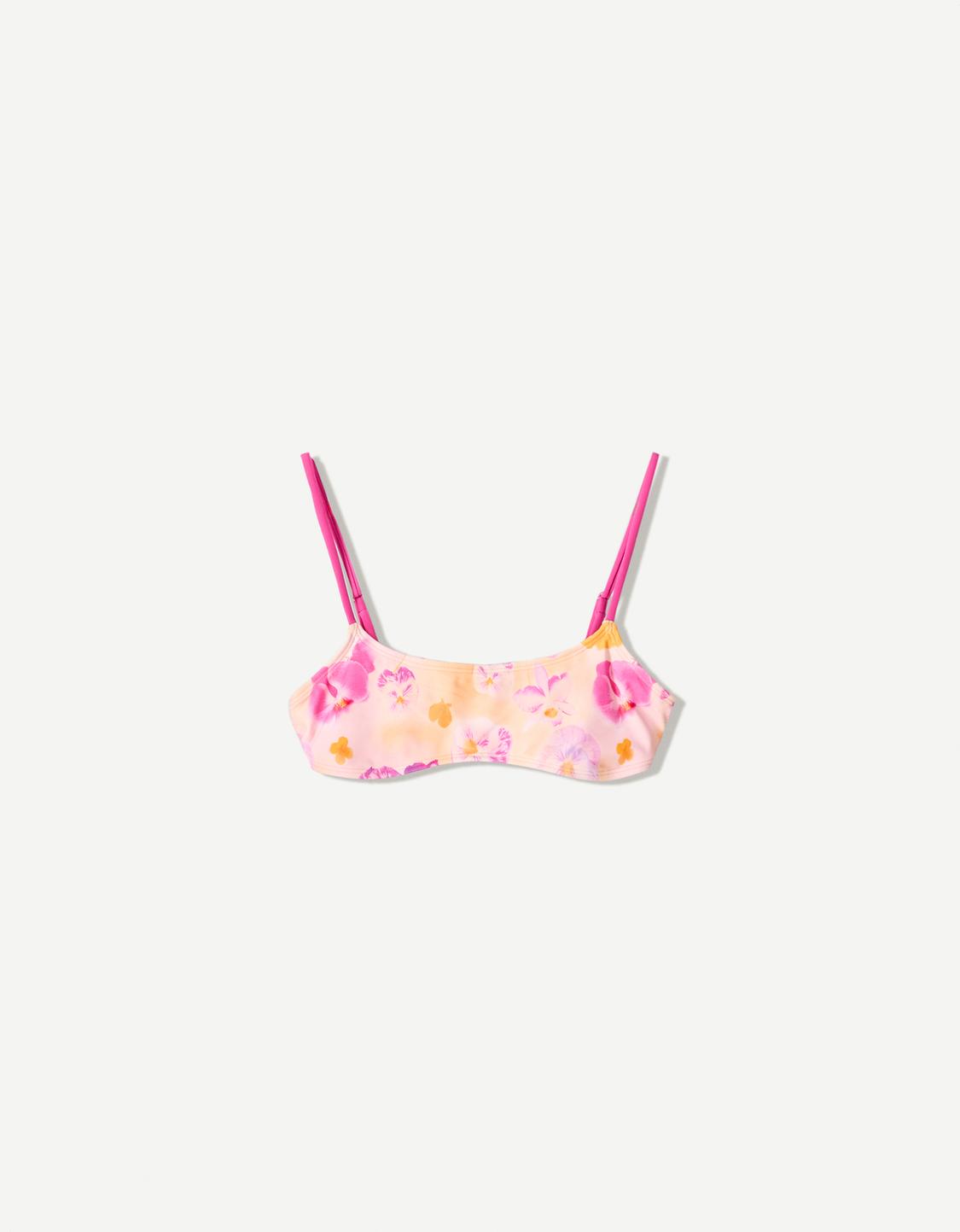 Floral bikini top