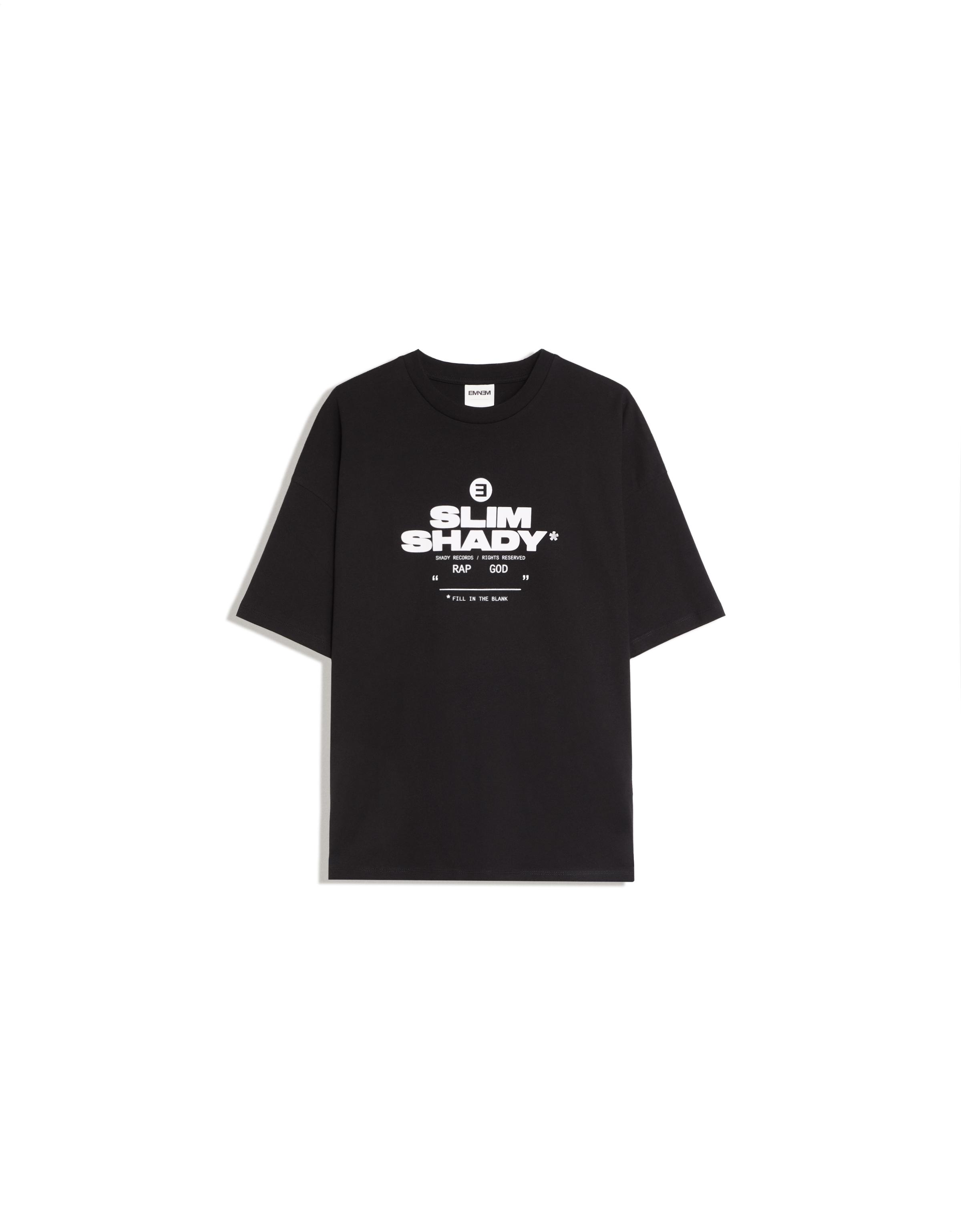 Bershka Oversize kısa kollu EMINEM baskılı tişört görsel 4