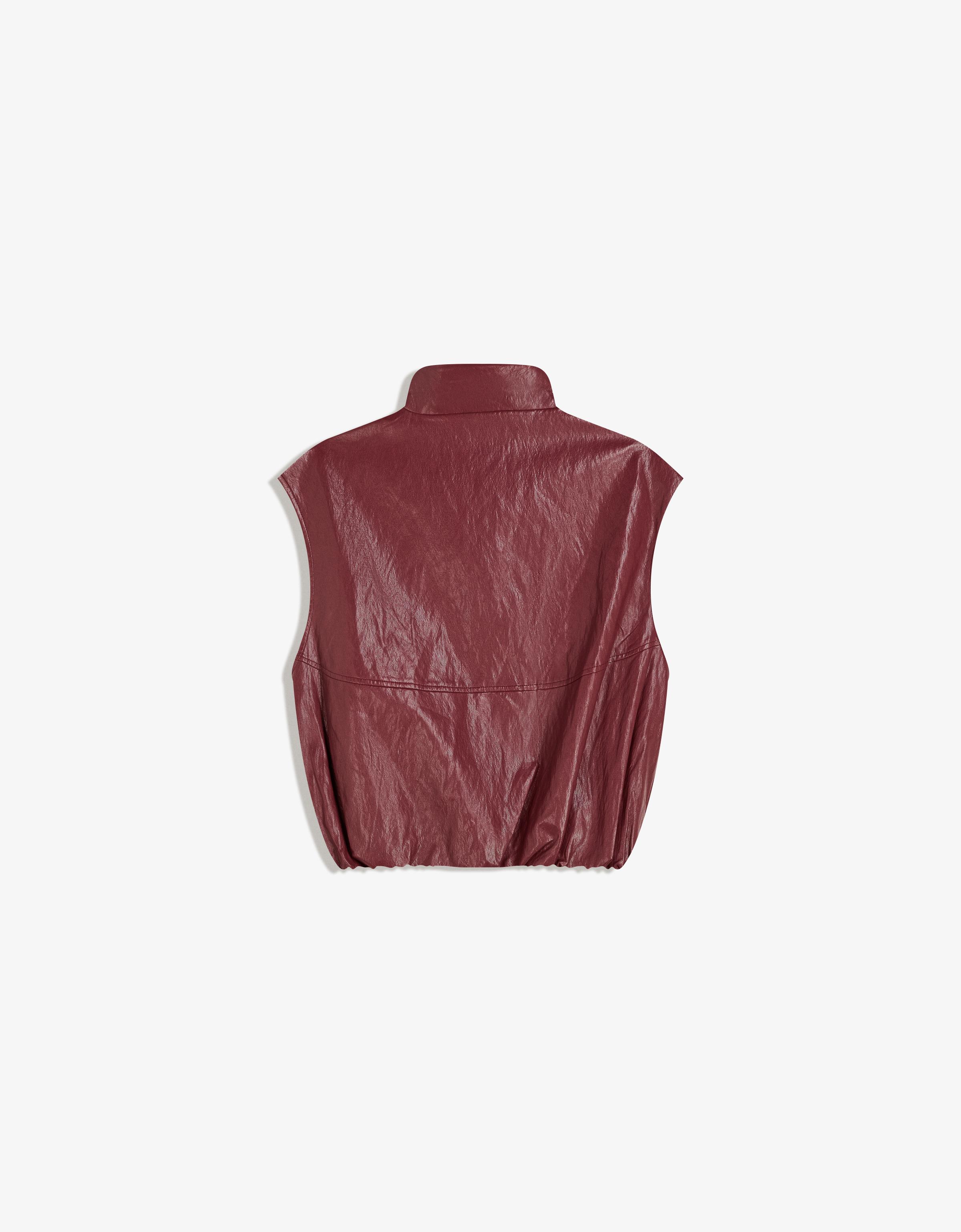Faux leather gilet
