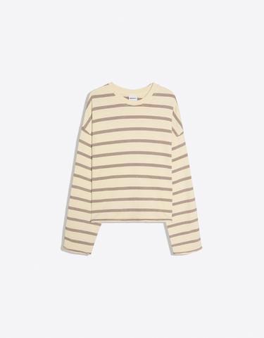 Striped round neck sweatshirt — Yellow 5