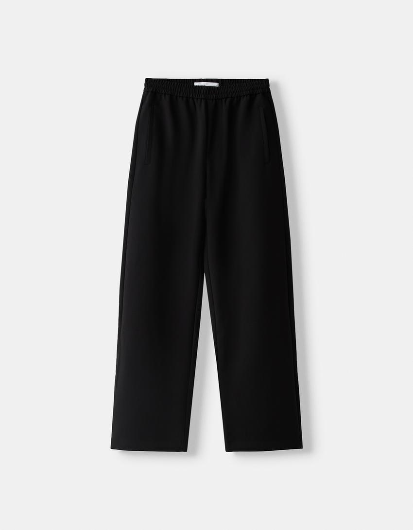 Pantalon carotte tailleur-Noir-4