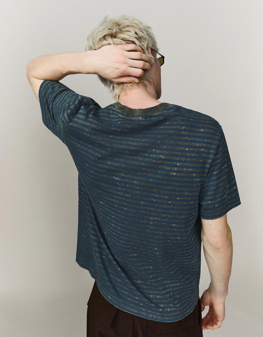 Majica kratkih rukava sa dezenom-Svetloplava