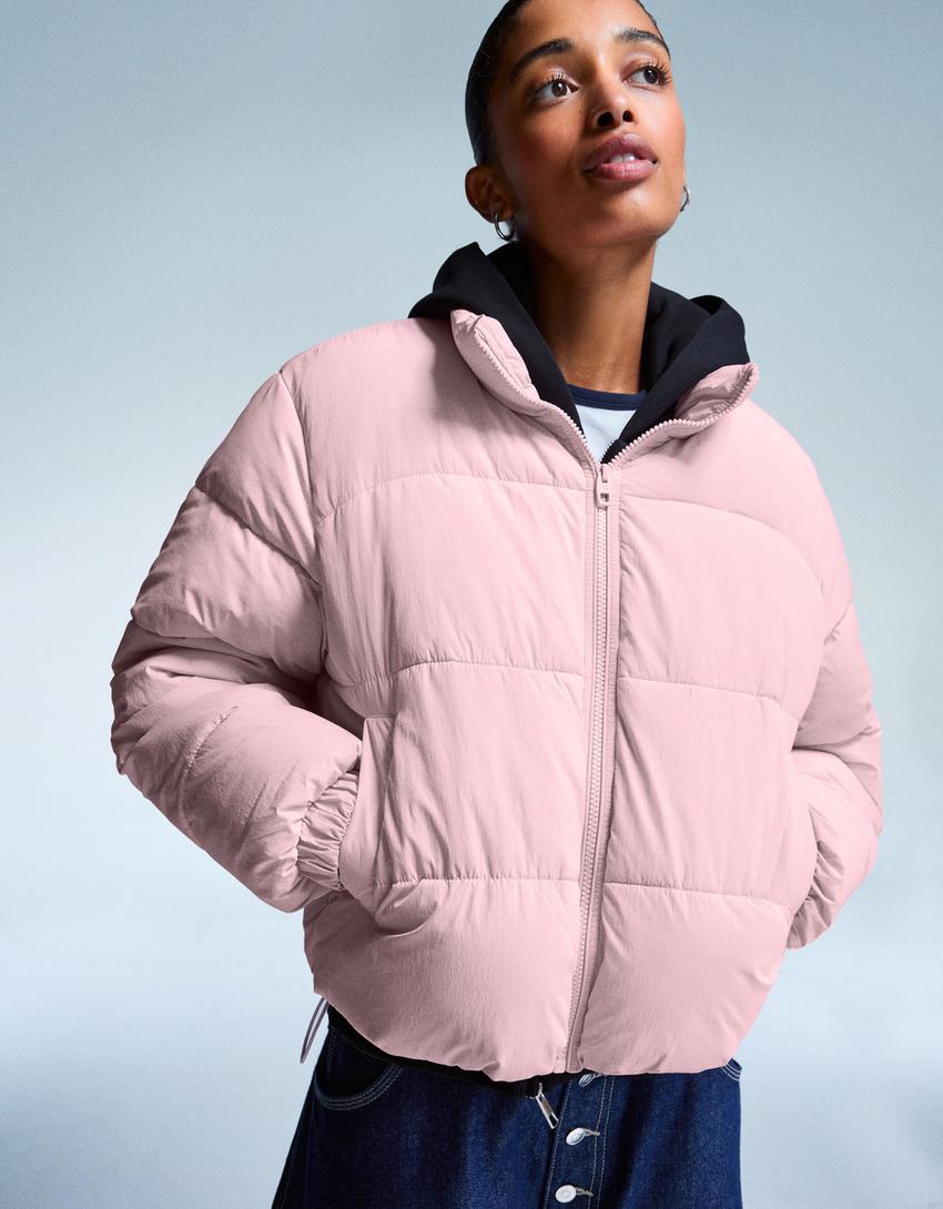 Puffer jacket-Pink-0