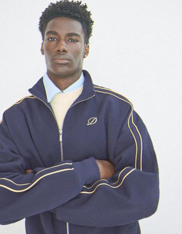Contrast zip jacket — Navy 4