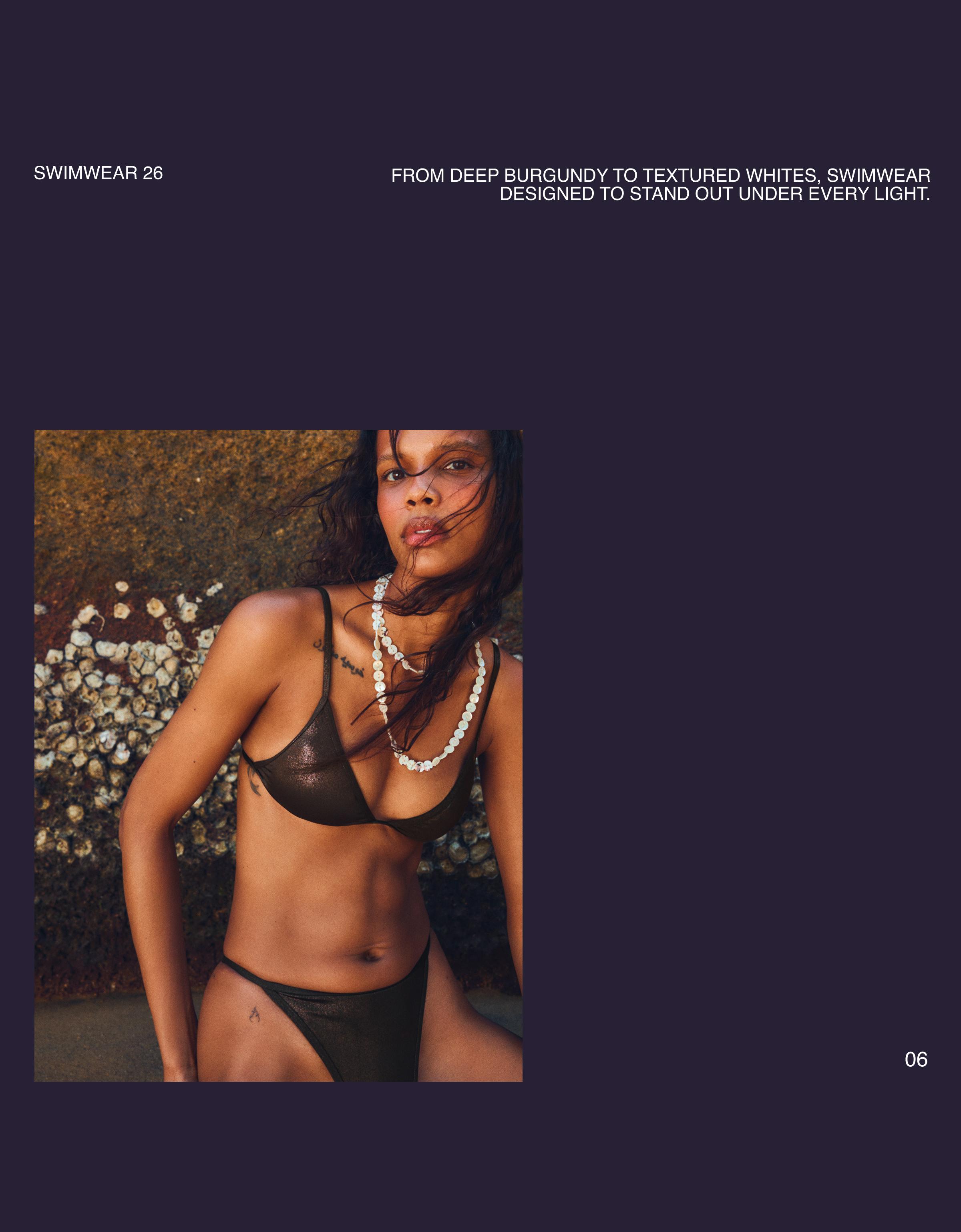 Laminated effect triangle bikini top — Brown