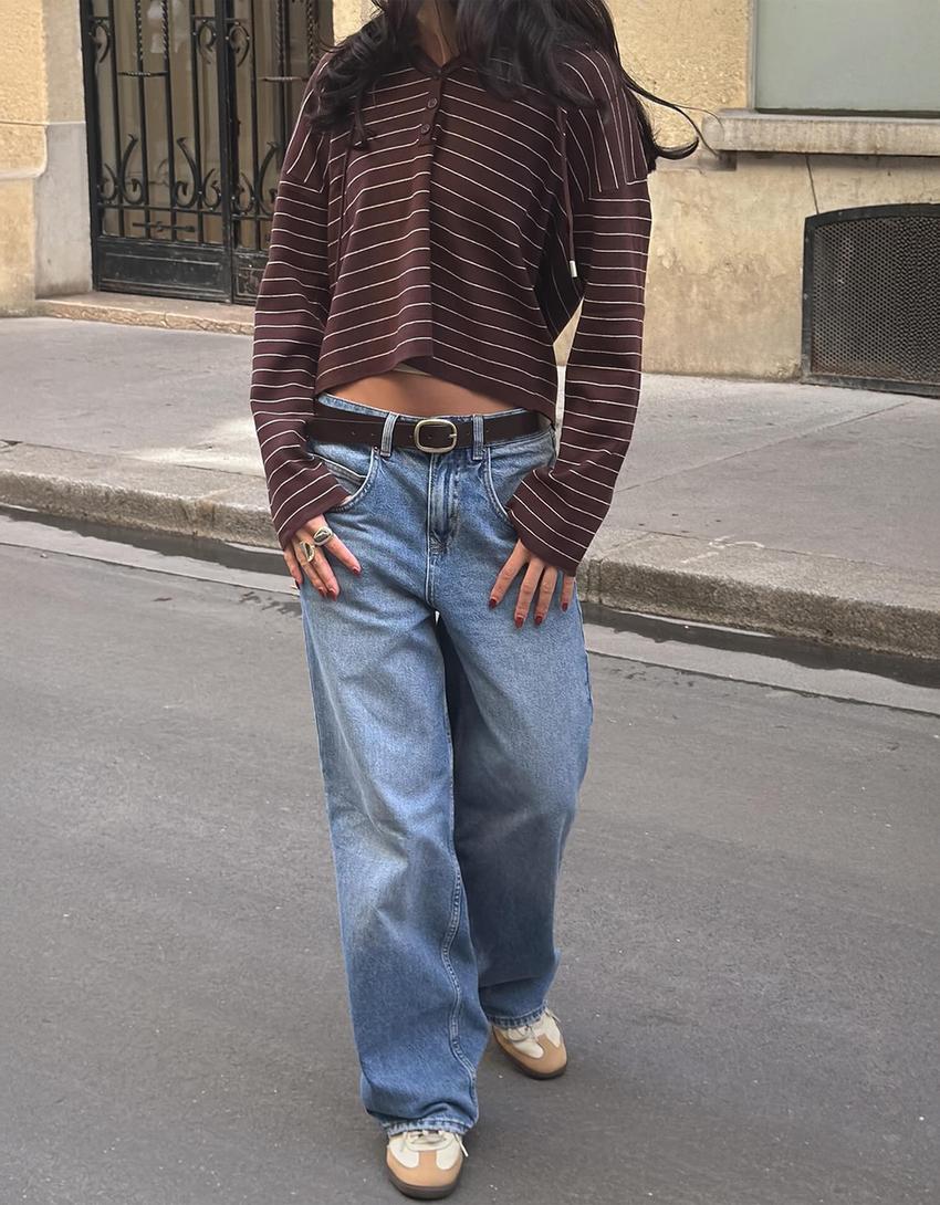Baggy barrel jeans-Light blue