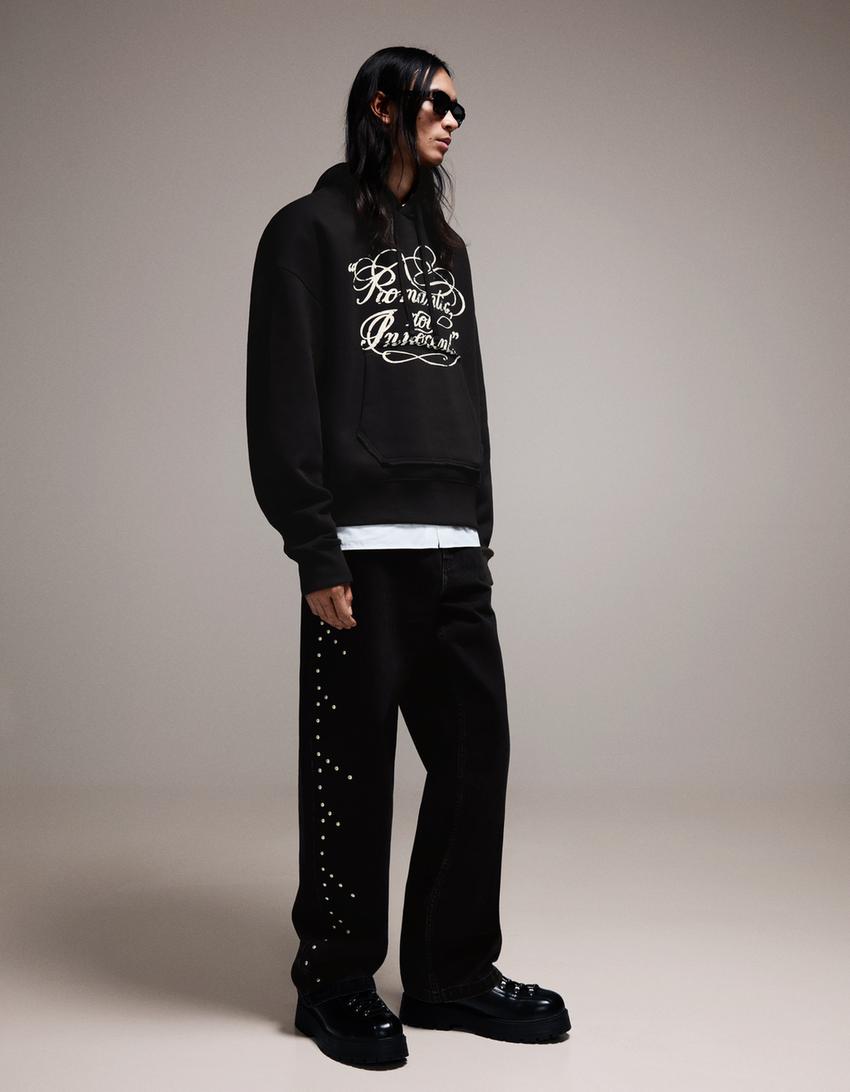 Jeans baggy fit clous-Noir