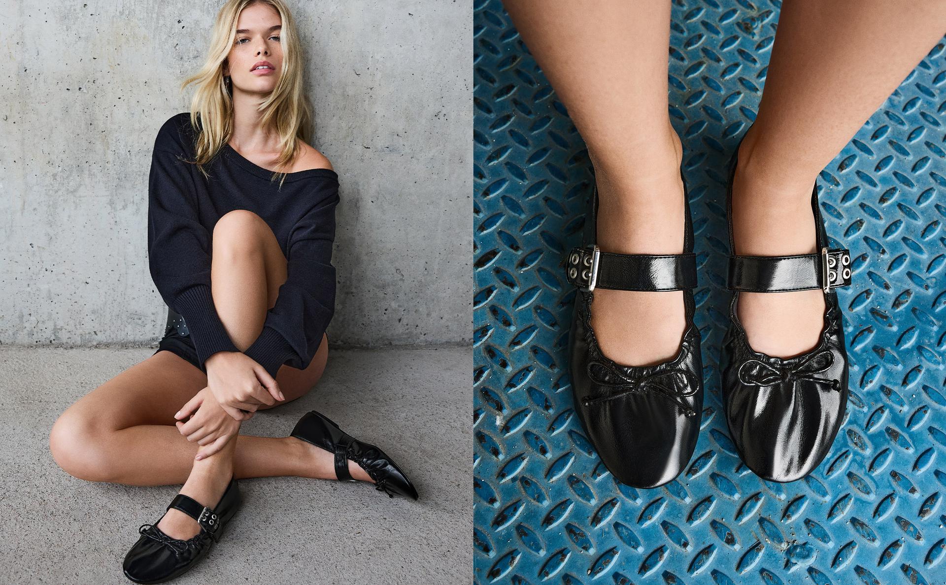 Buckled ballet flats