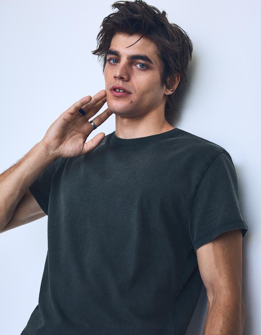 Camiseta manga corta-Azul oscuro