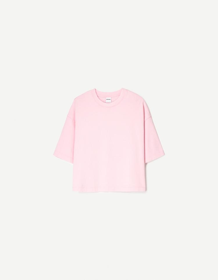 Kısa kollu ağır pamuklu boxy fit t-shirt