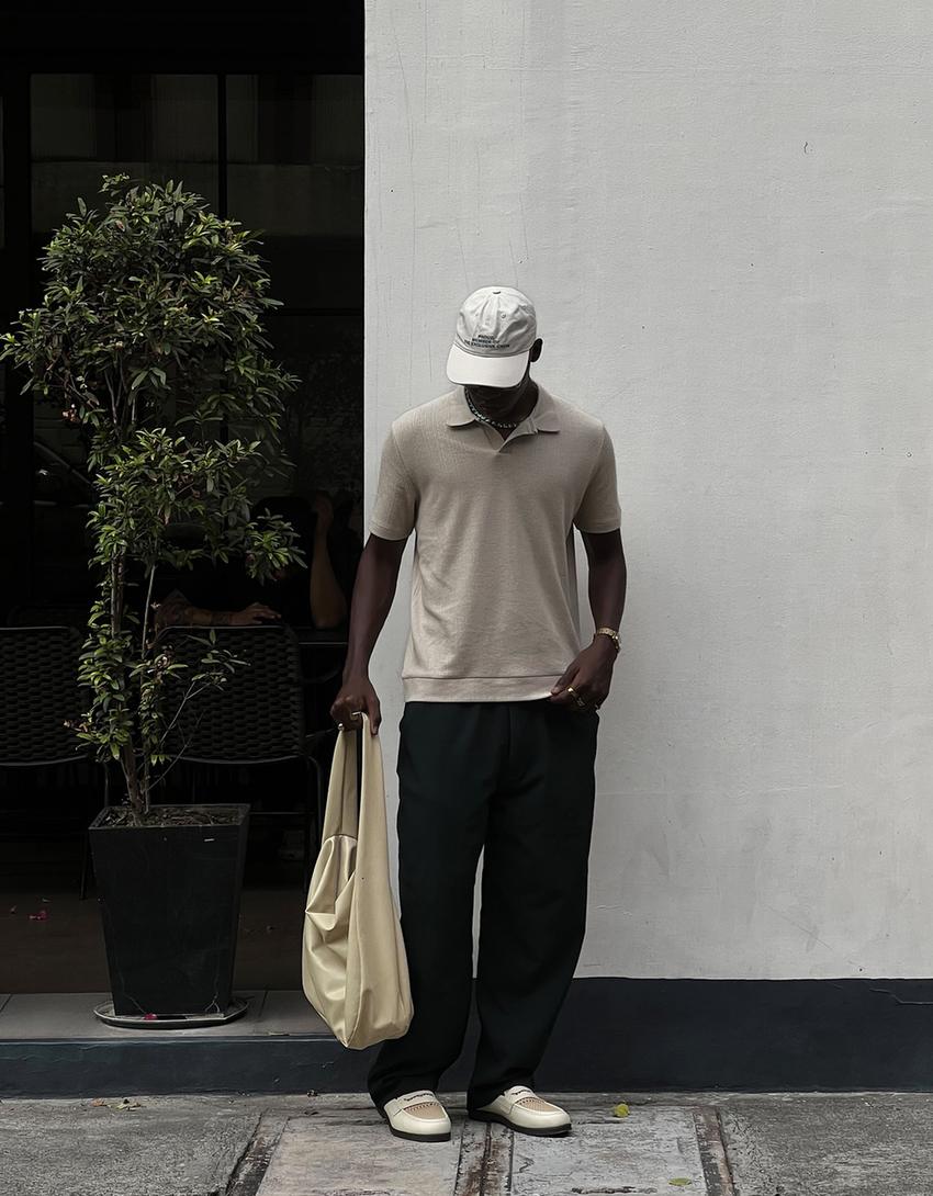 Gorra bordado-Blanco roto
