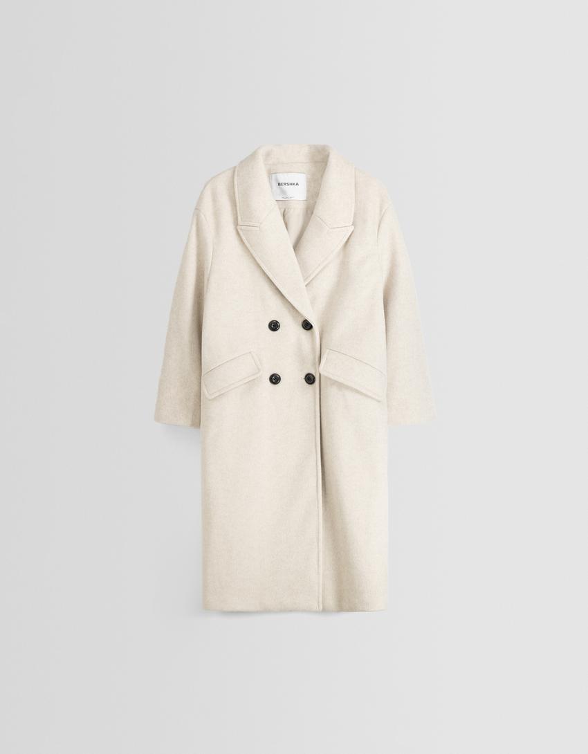 Manteau long épaules tombantes-Sable-4