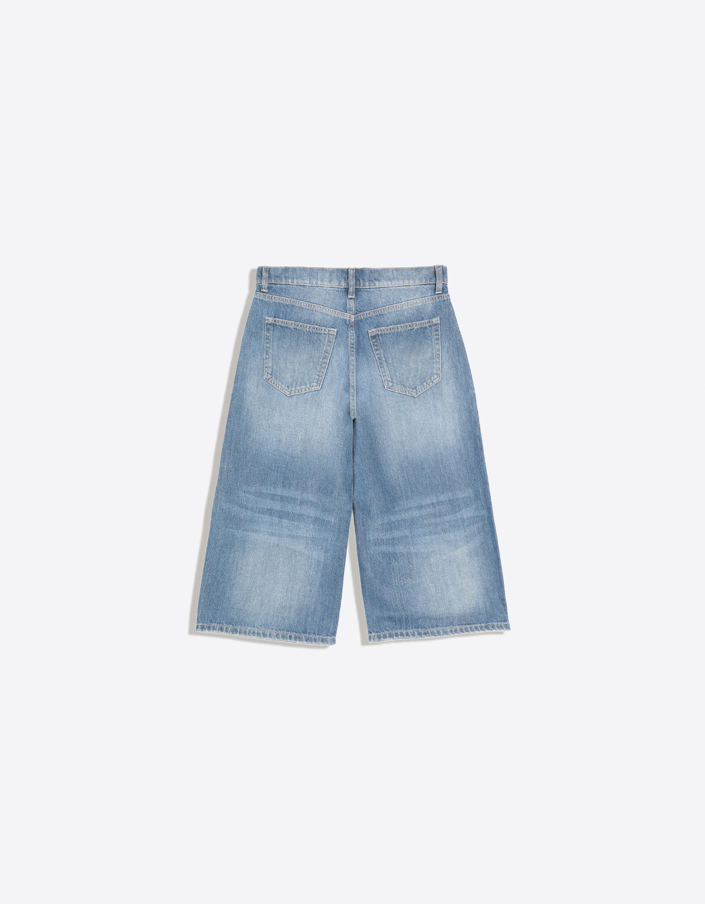 Slouchy denim Bermuda shorts — Light blue