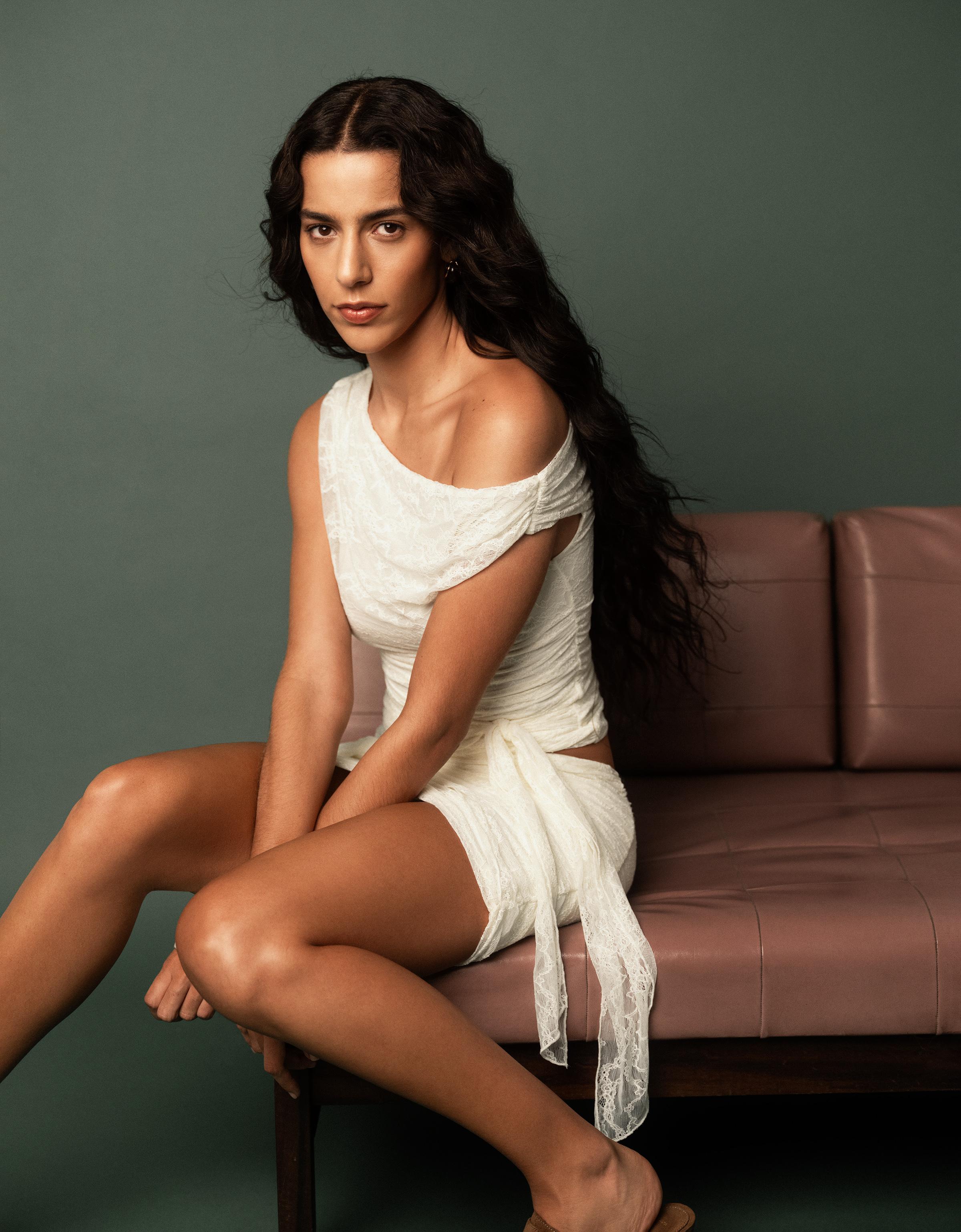 Dantelli drape bluz - Görsel 12