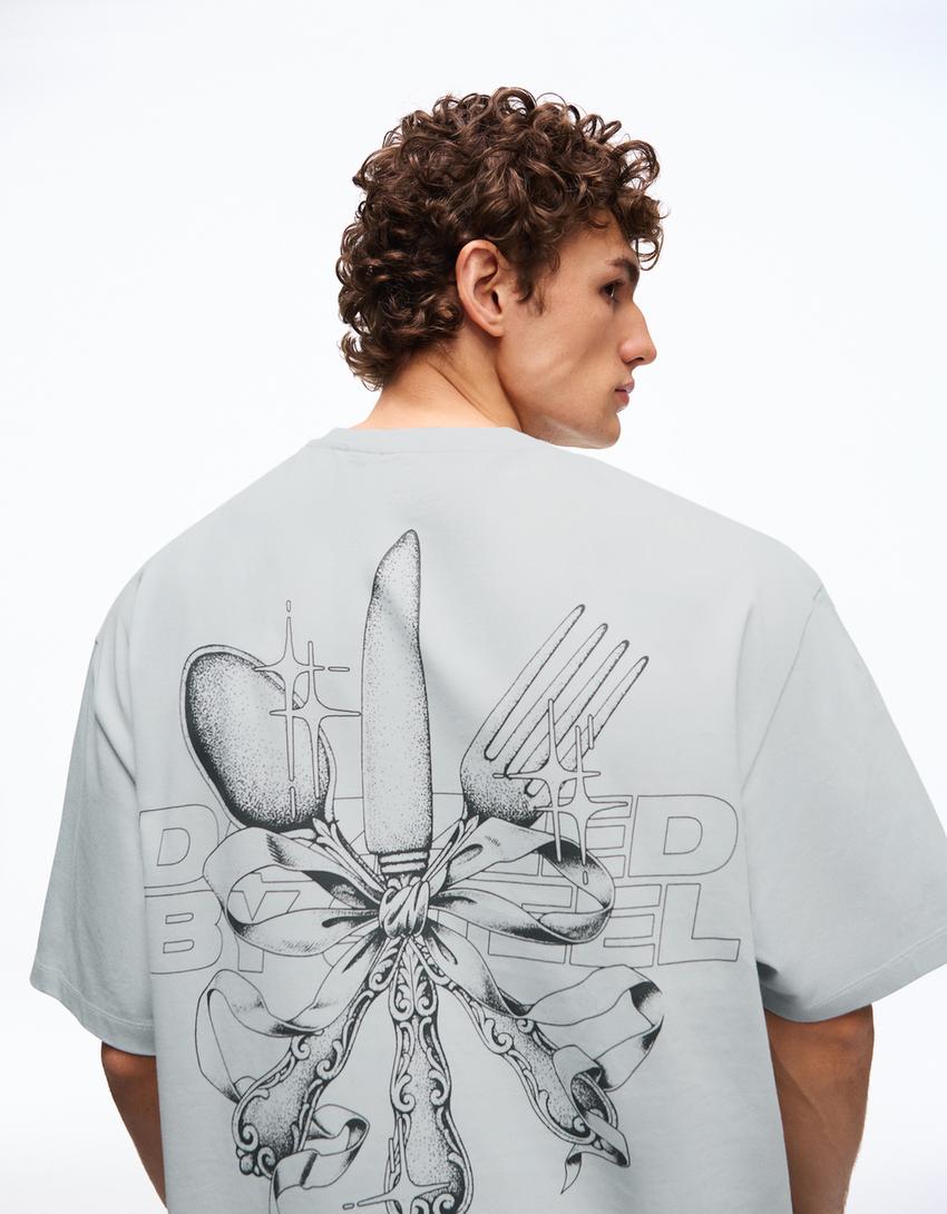 T-shirt manches courtes imprimé-Pierre