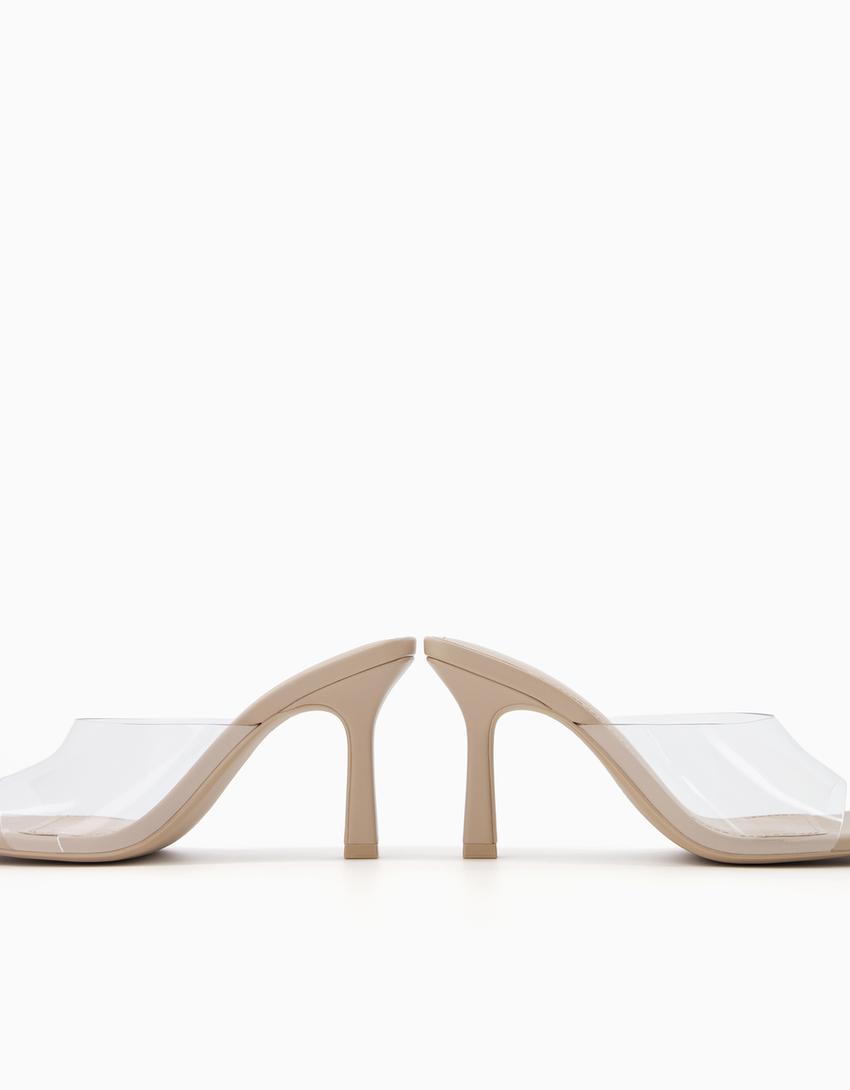 Mules talon vinyle-Transparent