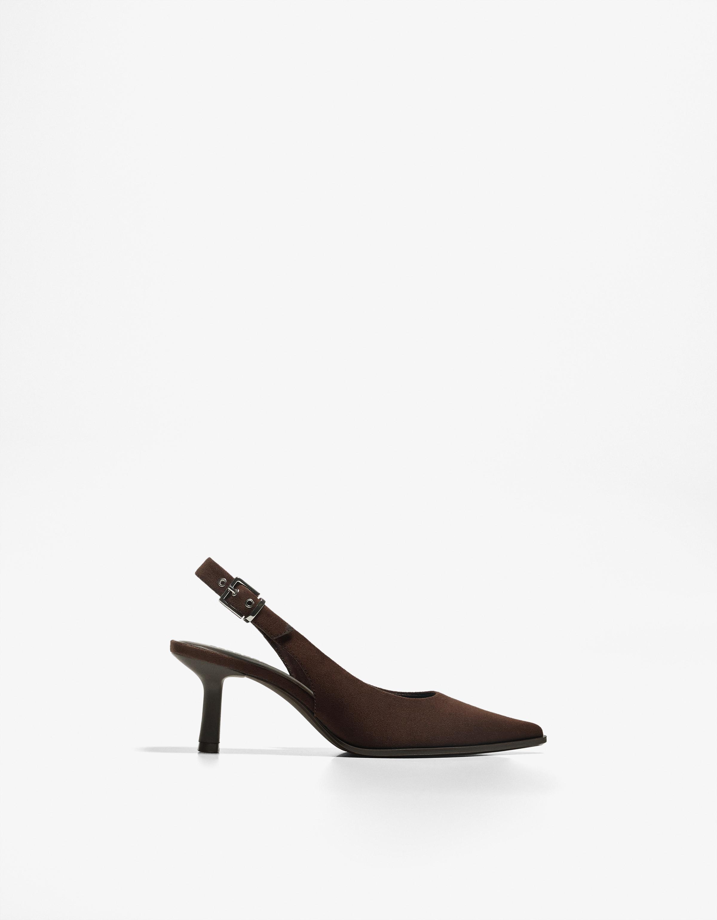 Bershka D'orsay-Pumps Mit Kitten-Heels Damen 35 Braun