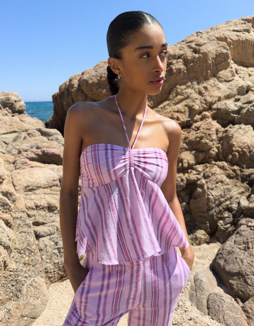 Top a fascia semplice-Rosa-2