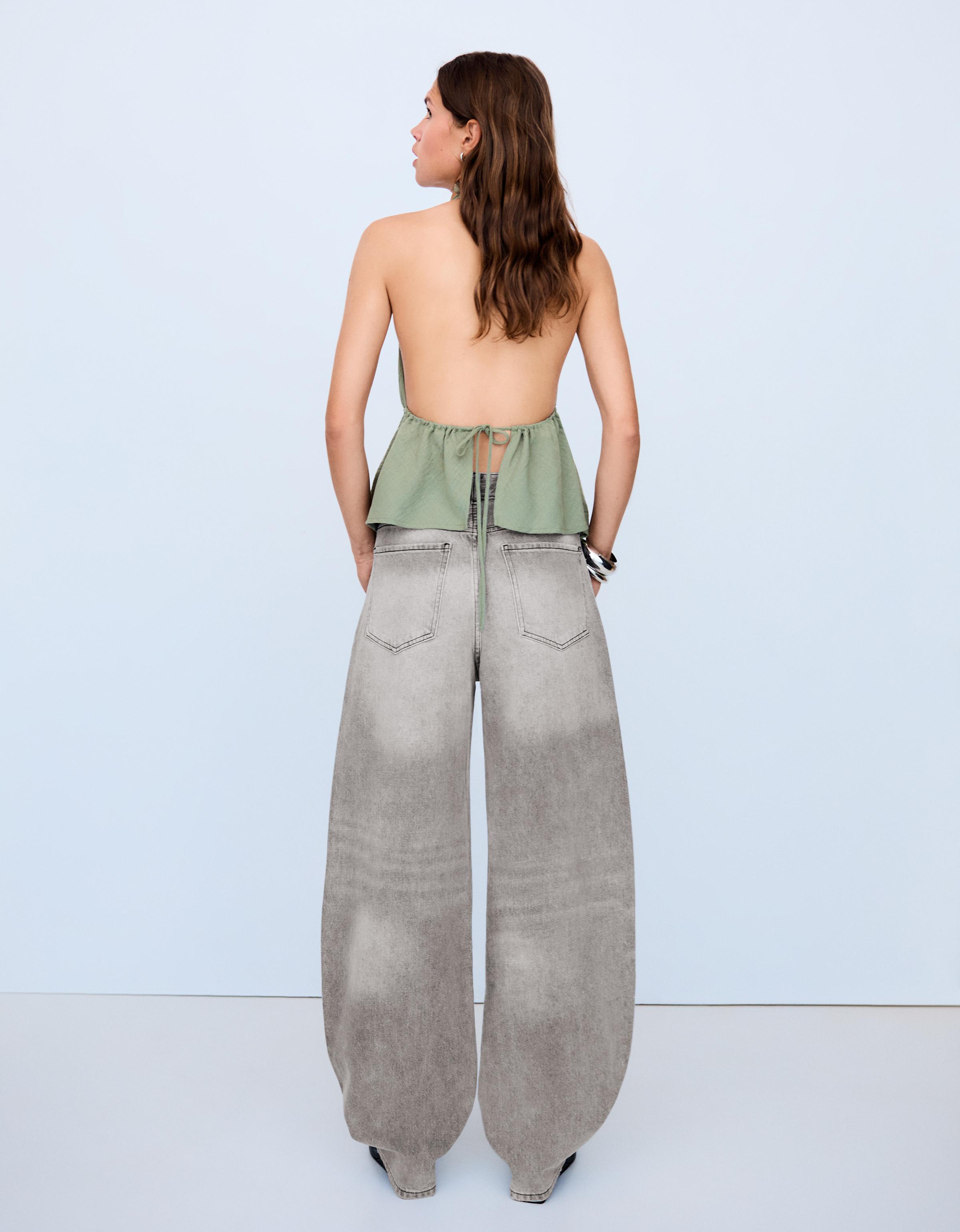 High-waist barrel-leg jeans