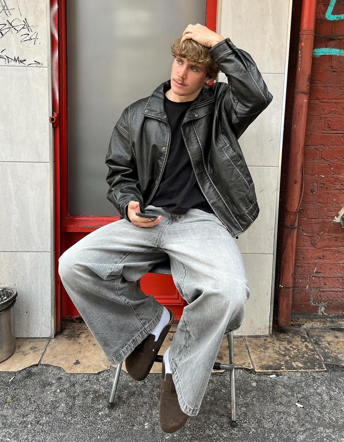 Leather effect jacket