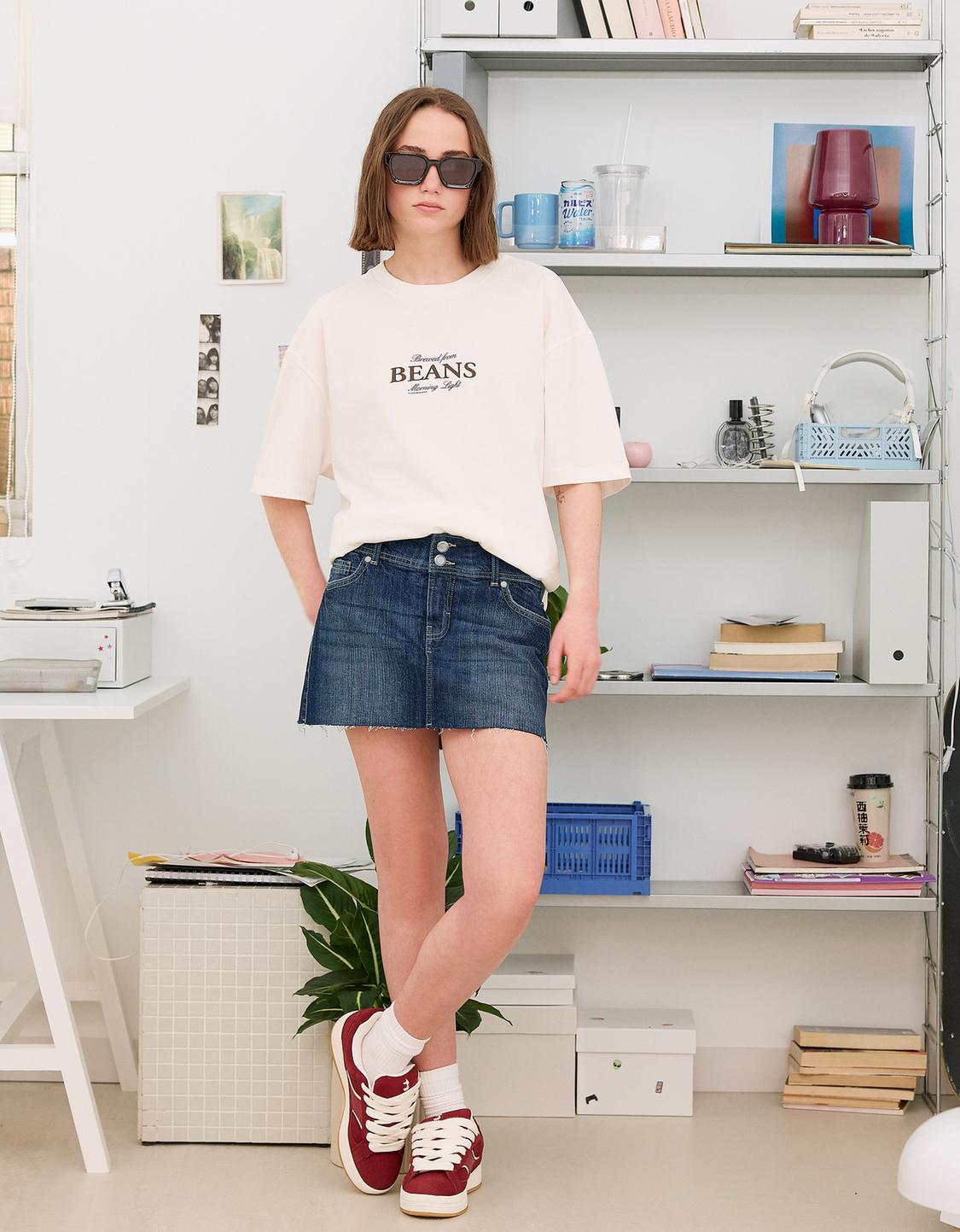 Denim skort