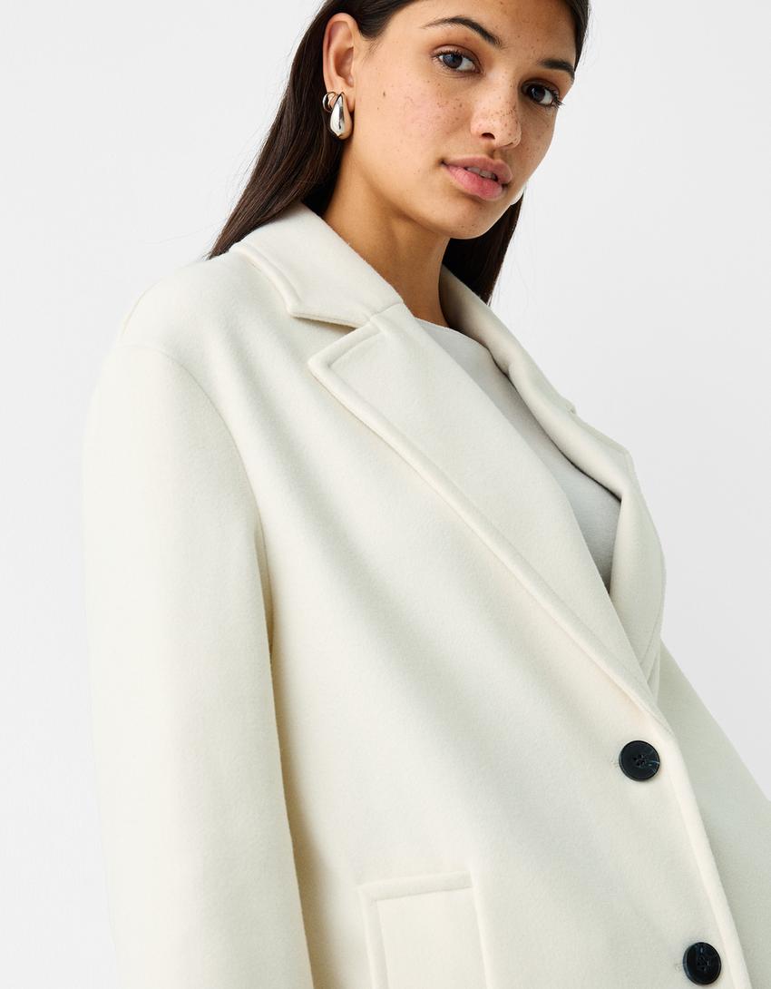 Manteau long soft-Écru-3