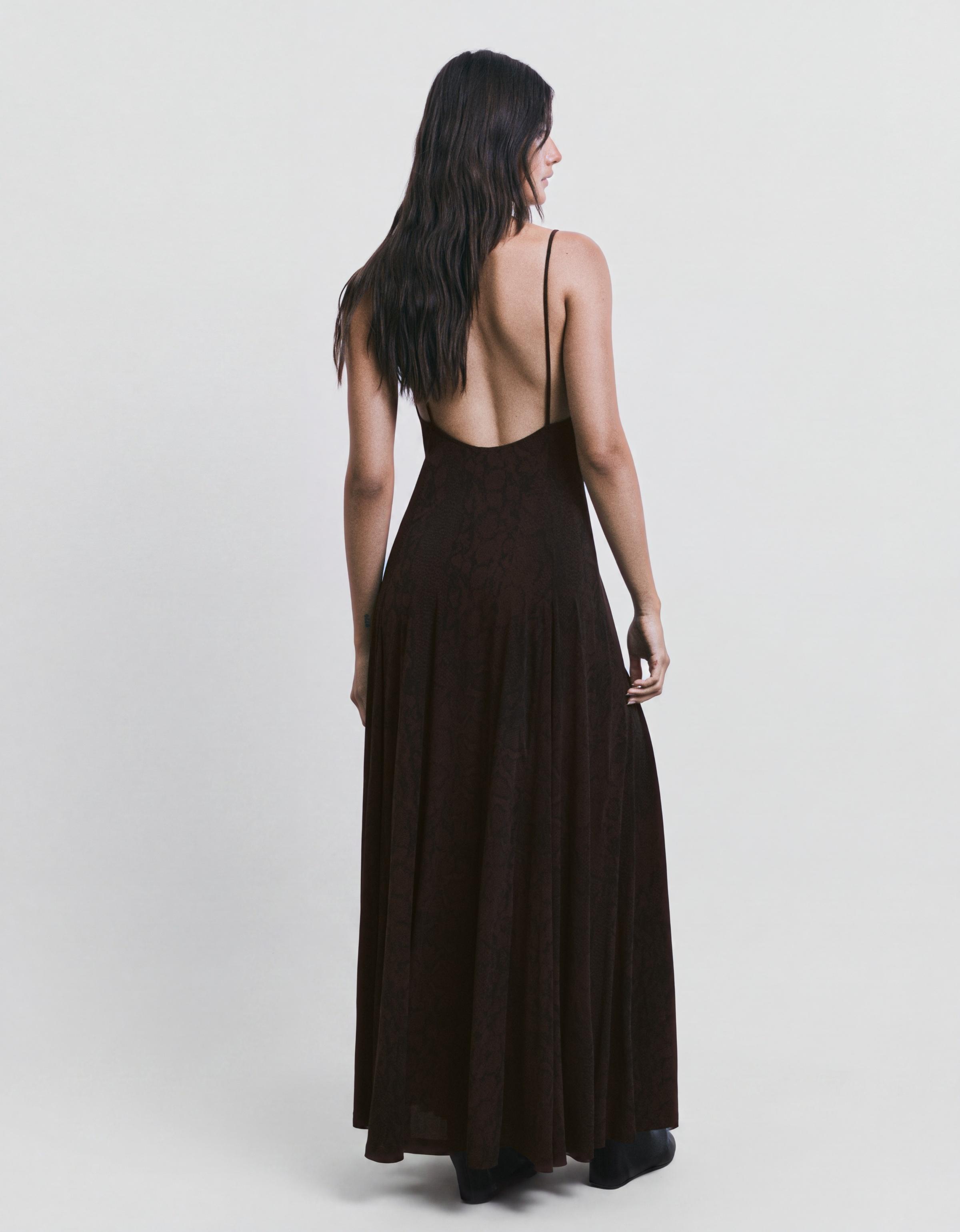 Long strappy dress — Brown