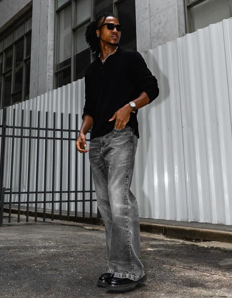 Baggy fit flare fit jean