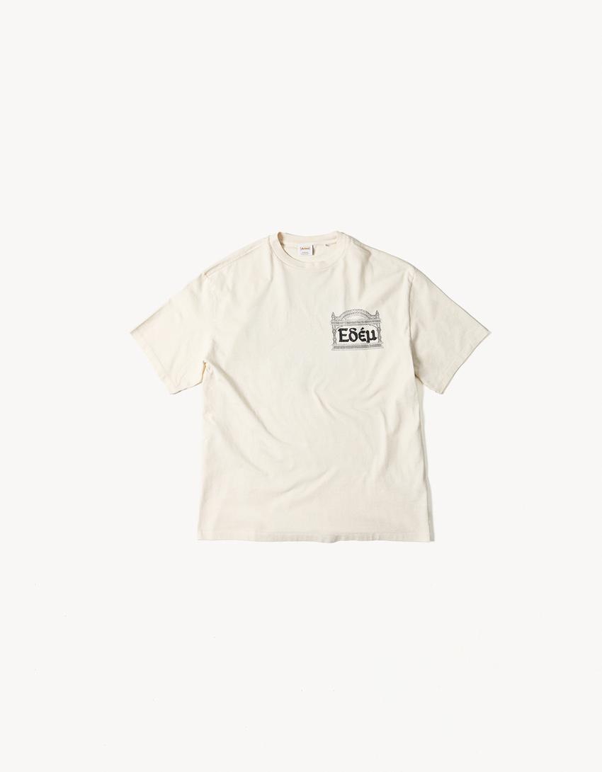 Camiseta relaxed fit ARIES X BERSHKA-Blanco roto