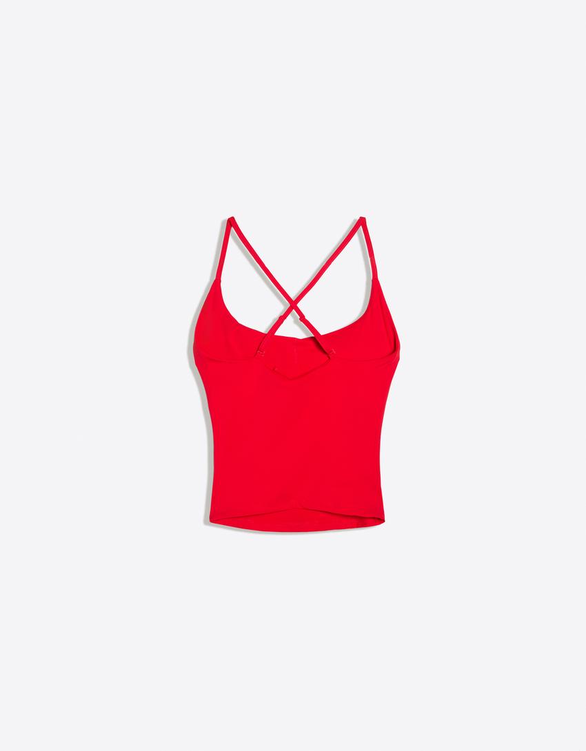 Breathable & Quick Dry technical fabric vest top-Red