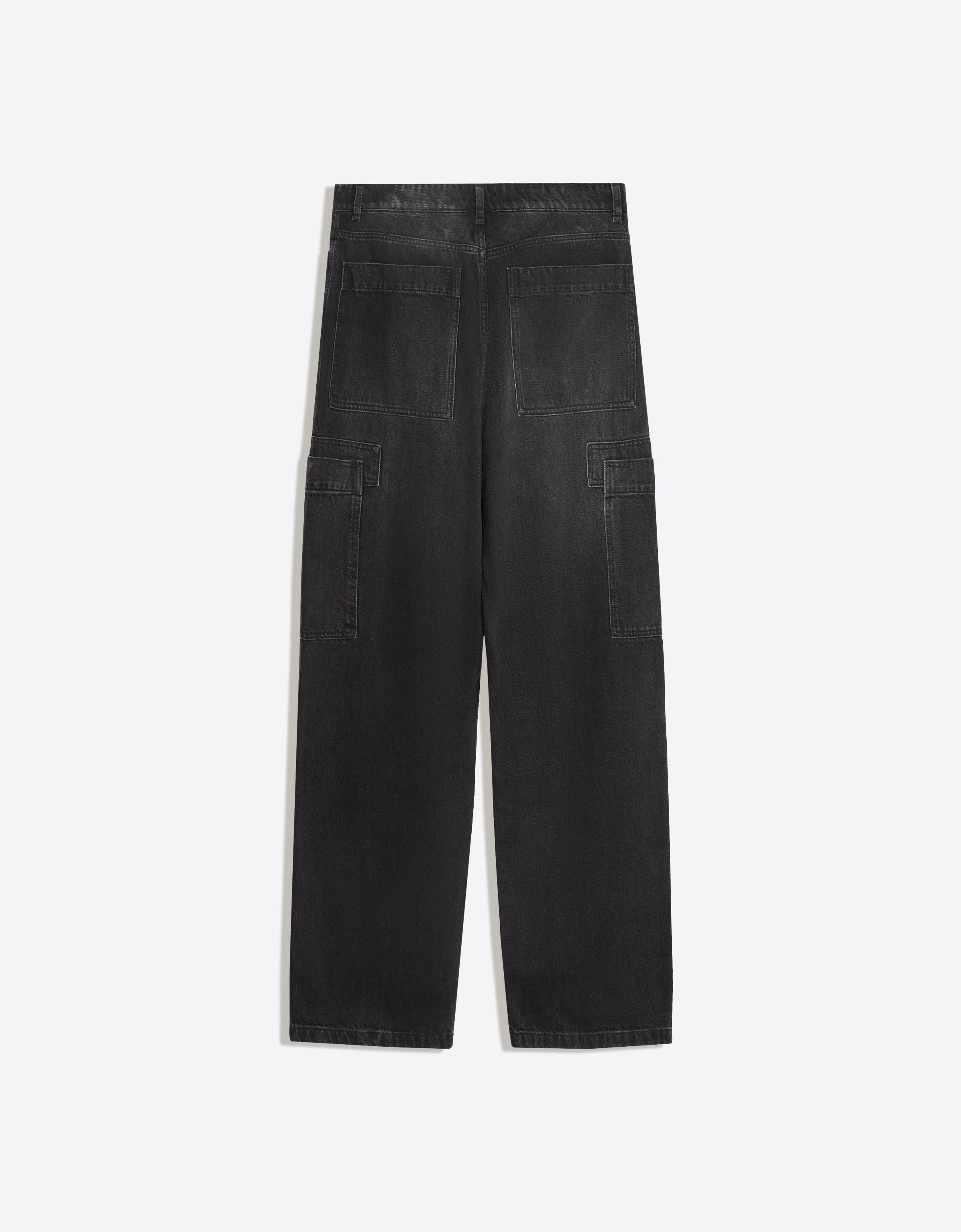 Baggy cargo jeans — Black