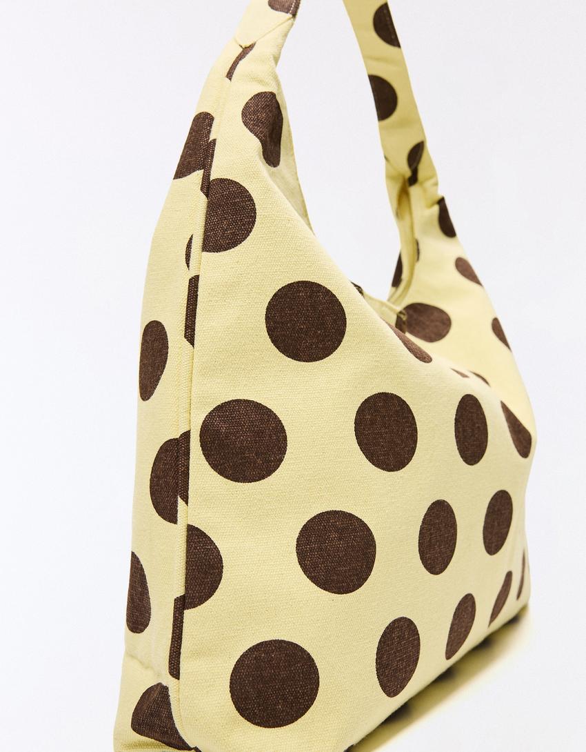 Polka dot bucket bag-Yellow