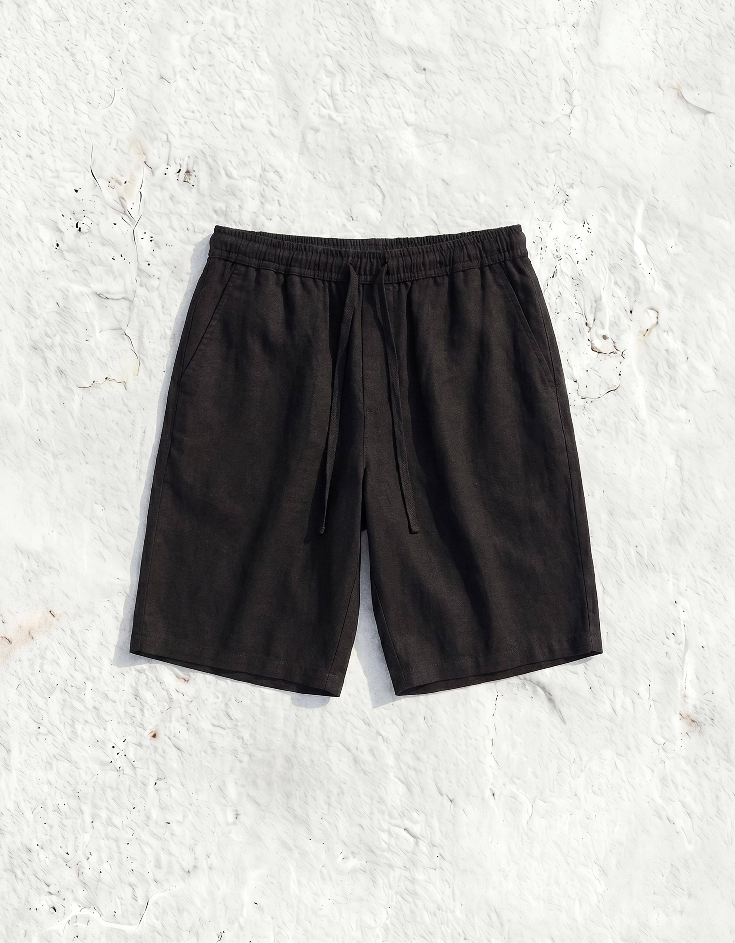 Rustic jogger Bermuda shorts — Black