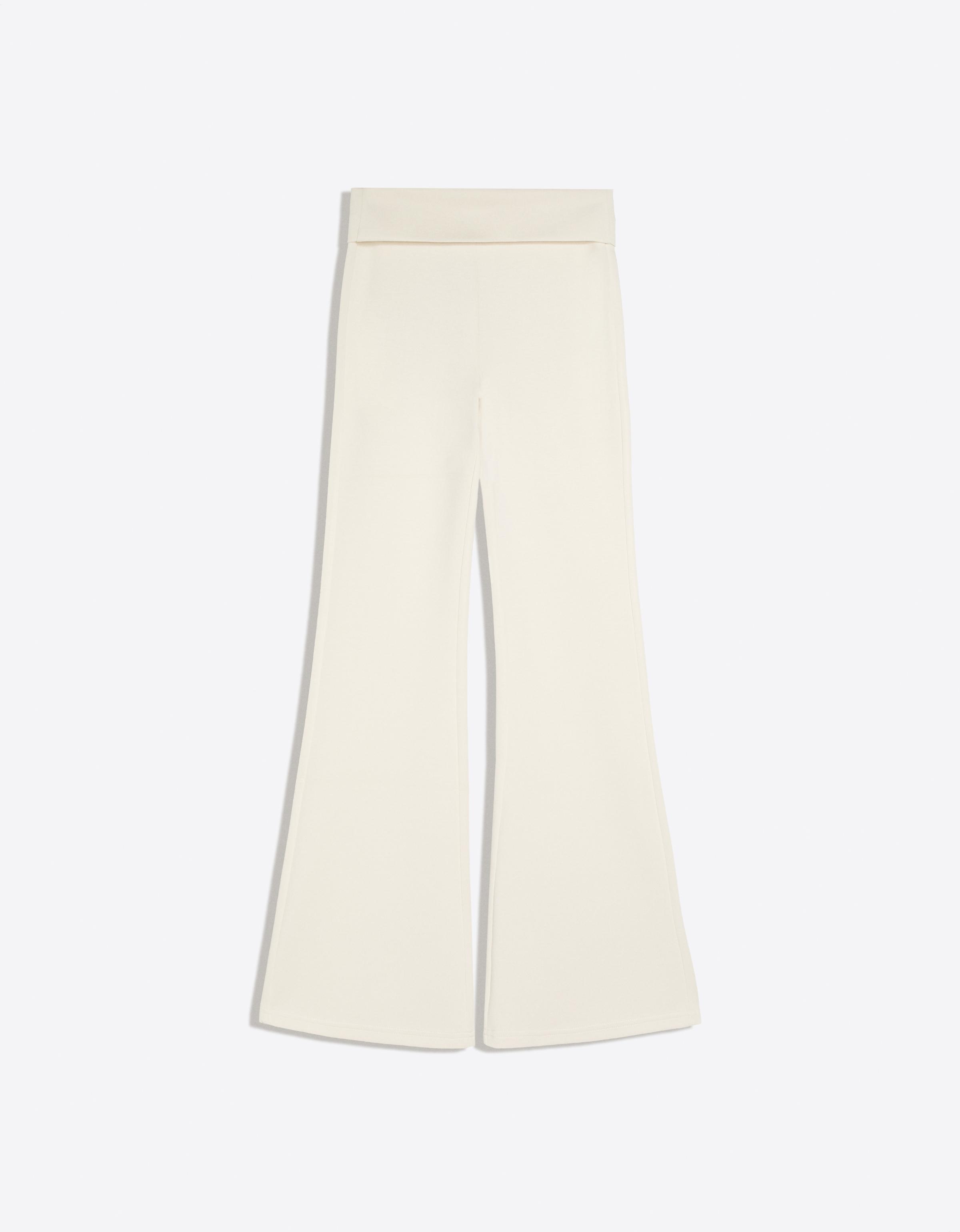 Flared modal trousers — Cream