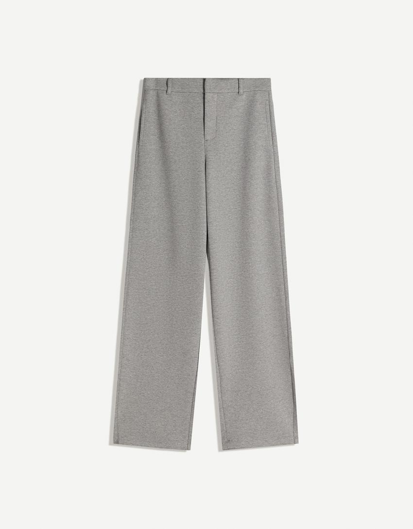 Puffärmel-Hose, tailored-Grau