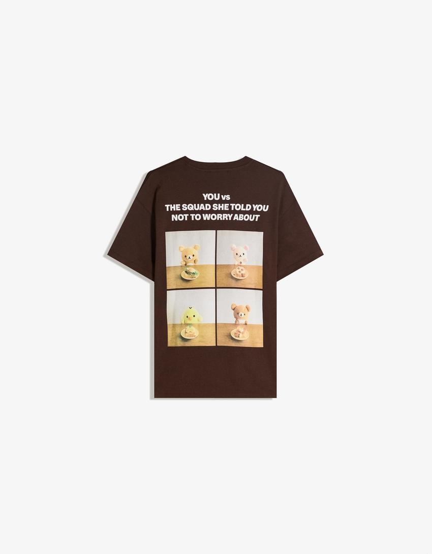Rilakkuma T-Shirt mit kurzen Ärmeln und Print-Braun