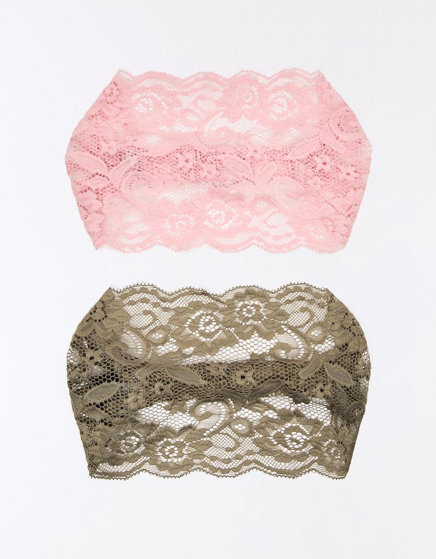 2-pack of lace hair bands-Pink