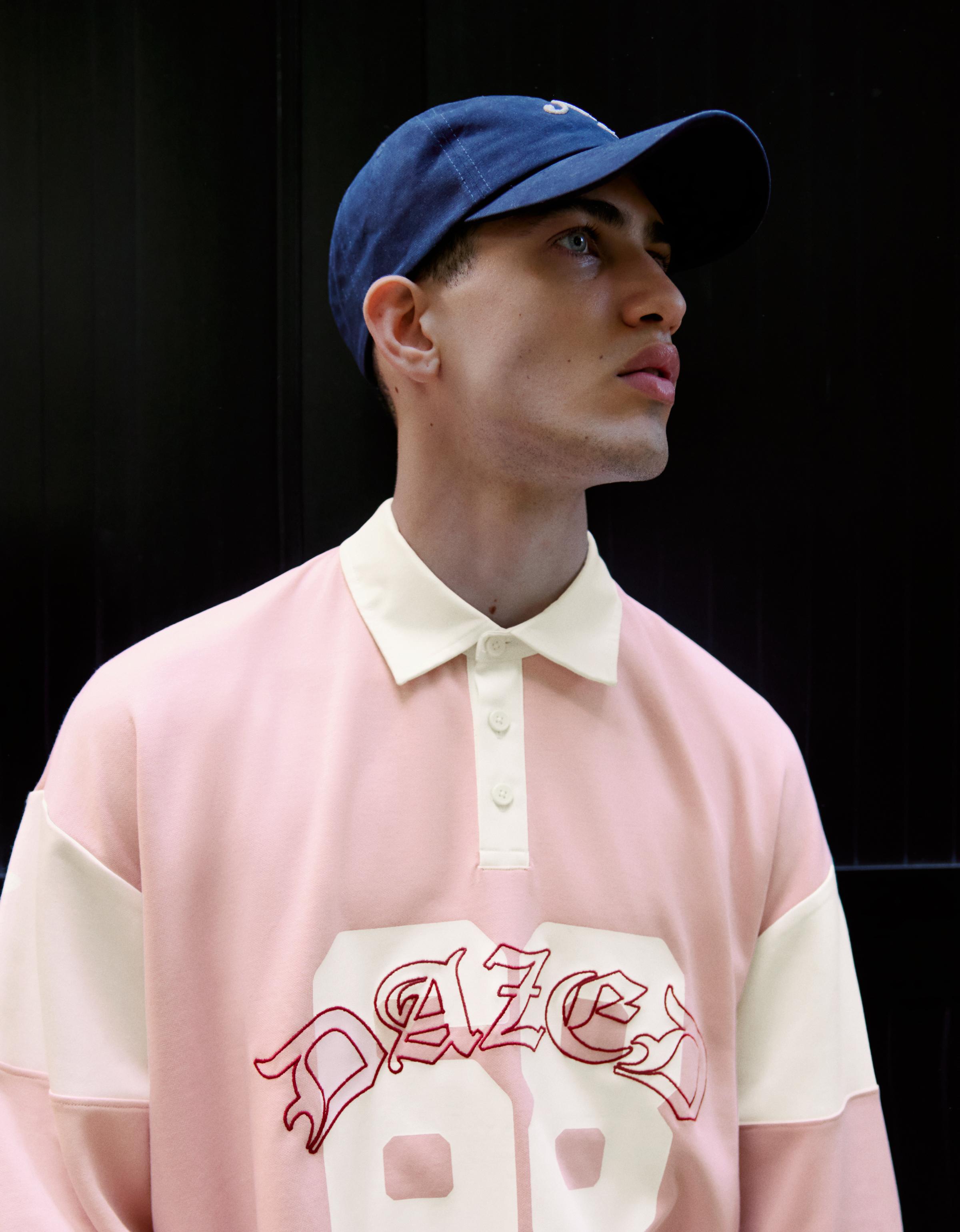 Baskılı uzun kollu polo sweatshirt - Görsel 16