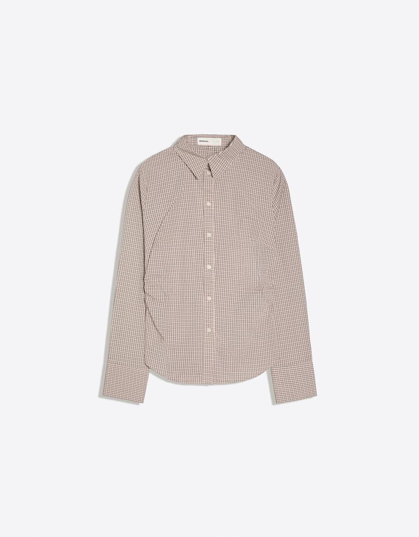 Fitted long sleeve shirt-Pink